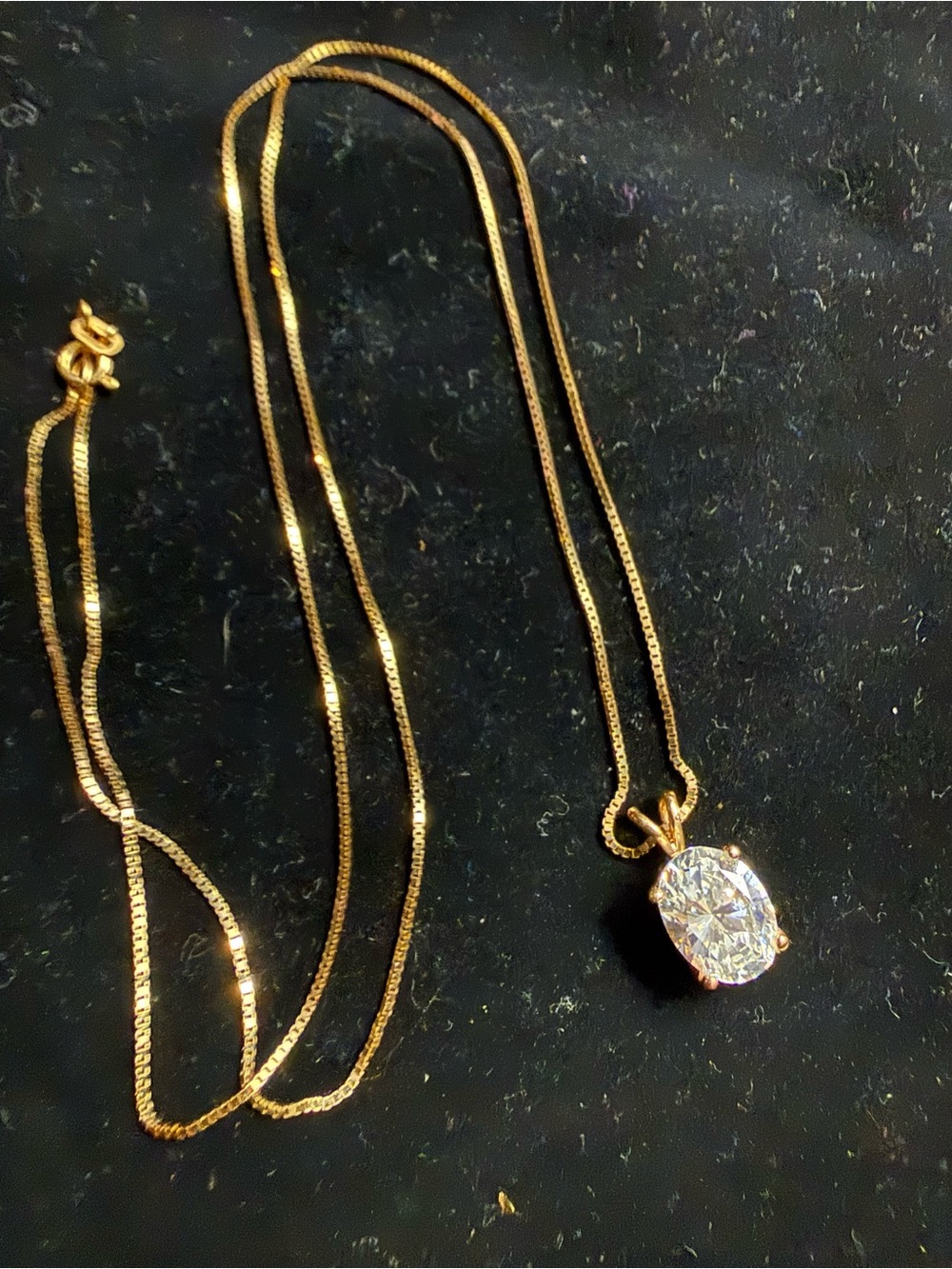 14k Gold Solitaire Oval Pendant Necklace for Women